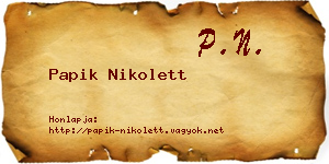 Papik Nikolett névjegykártya